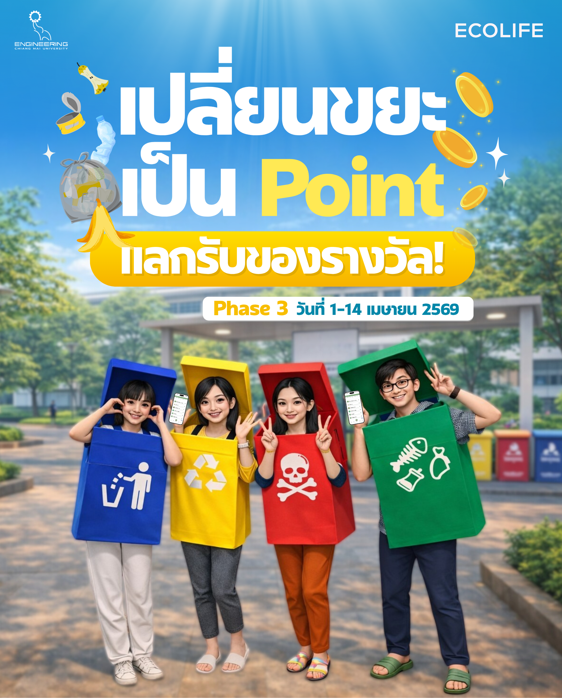 เปลี่ยนขยะ เป็น Point! แล้วมาแลกรับของรางวัลกัน กับกิจกรรม Phase 3 จาก ECOLIFE Team
